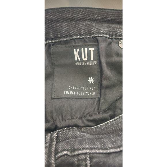 Kut From The Kloth Women's Black Jeans Size 12 High Rise Ankle Slim Straight Leg - Picture 5 of 5